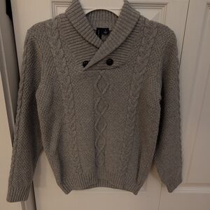 Janie And Jack Size 8 EUC Gray Cable Knit Sweater